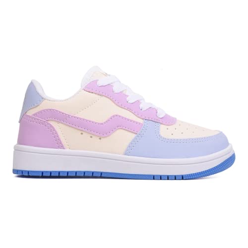 Sapato Infantil Menina Menino Escolar casual (Lilás/Amarelo/Azul, 29)