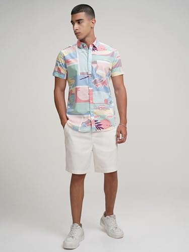 Image of Highlander Men's Printed Slim Fit Shirt
