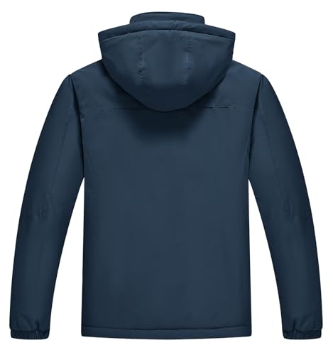 Image of TBMPOY Men's Winter Ski Jacket Waterproof Warm Snow Insulated Coat Fleece Lined Snowboard Hooded Raincoat