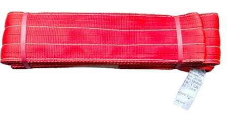 Polyester Webbing Sling Belt, 5 Ton (5000 kg) Load Capacity, for Lifting and Pulling Vehicle (RED, 2 MTR)