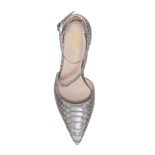 Milooey shoes Women Classic Closed Pointed Toe Stiletto Heels Sexy Ankle Strap Heeled Pumps 3 Inch Party Dress Office Formal Shoes Size 4-16 Us 5
