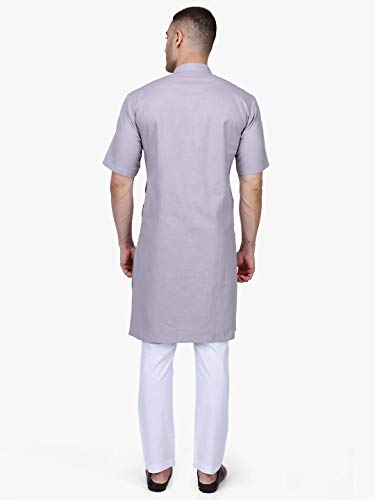 Image of Rajubhai Hargovindas Men's Premium Cotton Half Sleeve Solid Kurta