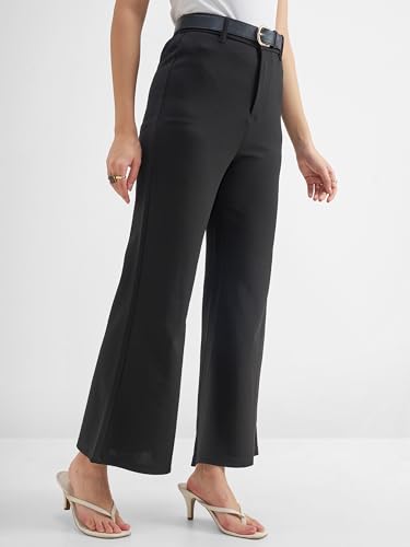 Image of Tokyo Talkies Women's Stretchable Bootcut Pants | High Rise Flared Trousers |Travel & Formal Wear|Workwear Trousers
