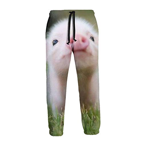 Pig Baby Unisex 3D Graphic Jogger Pants Lightweight Comfortable Baggy Sweatpants with Drawstring Pockets S-3xl White