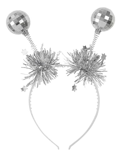 W WIDMANN MILANO Party Fashion 51948 - Haarreif mit Discokugeln Lametta Glitzer Karneval Mottoparty