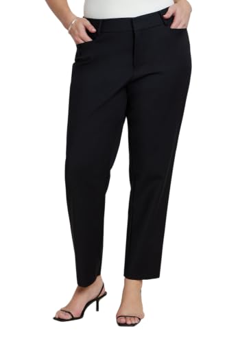 ELOQUII Women's Plus Size Kady Fit Double-Weave Pant - 22, Black Onyx