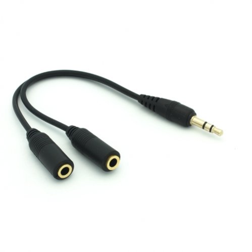 SELNA Premium Universal 3.5mm Black Headset and Speaker Audio Jack Splitter Y Adapter for HTC DEsire 510 610 612 EYE, HTC Samsung Galaxy Alpha, ZTE ZMax, LG Optimus F60 / F3Q, Blackberry Classic, Z10, Z30, Q10, Q5 Bold 9900 9930, All Alcatel OneTouch