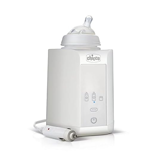 Chicco Calienta Biberones Doméstico y de Viaje con 2 Programas y Apagado Automático, Calienta Temperatura adecuado, Calentador de Alimentos para Bebés, Apto para Tarritos, 110W, Color Blanco