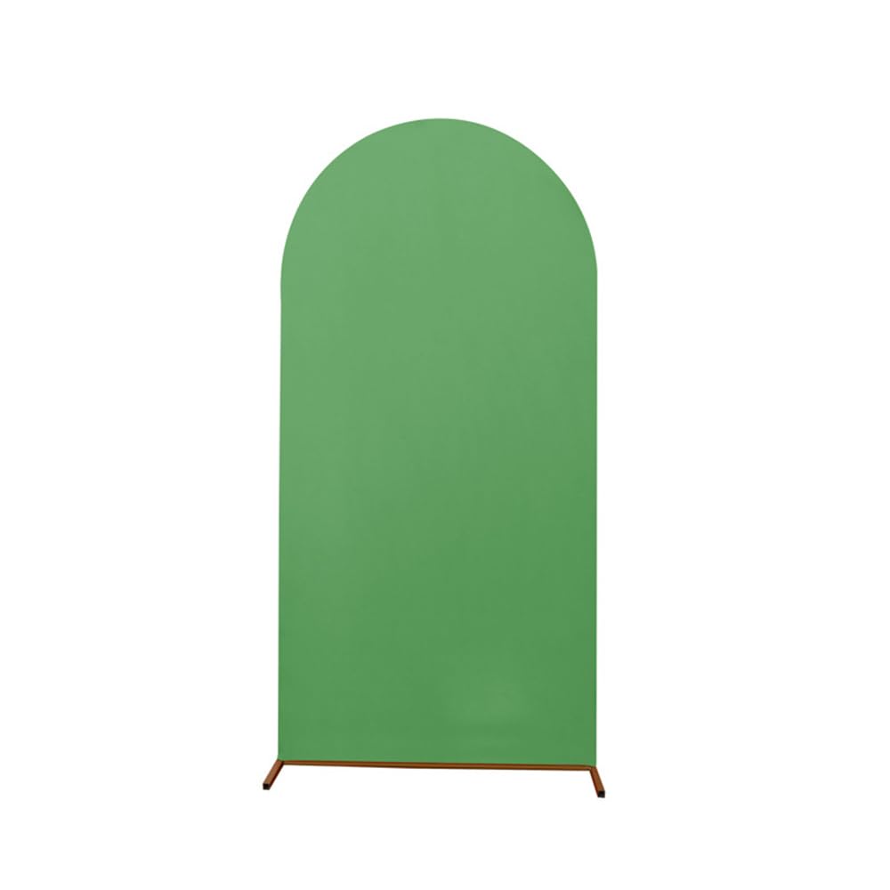 Odot Arch Backdrop Cover Round Top Wedding Arch Backdrop Cover Elegant Romantic Spandex Backdrop Arch Stand for Birthday Party Wedding Garden Decoration -12 Colors (7.2ft/ 220x120cm,Green)
