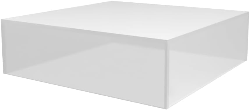 Frosted Acrylic Display Box Versatile 5 Sided Pedestal 6.75 x 6.75 x 2 Merchandise Storage Bin No Lid Retail Product Riser One Open Side by Marketing Holders