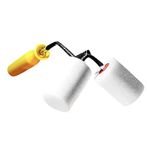 Paint Brush Dual Coating Rolls All Dual Paint Roller Helps Paint Fencing Poles and Corners Dual Paint Roll Paint Railings and Corner Painting Tools (Yellow)