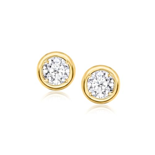 Ross-Simons 14kt Yellow Gold Bezel Earring Jackets4