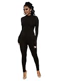 CTU One Piece Jumpsuits for Women Sexy Bodycon High Waist Long Sleeve Romper Party Clubwear L