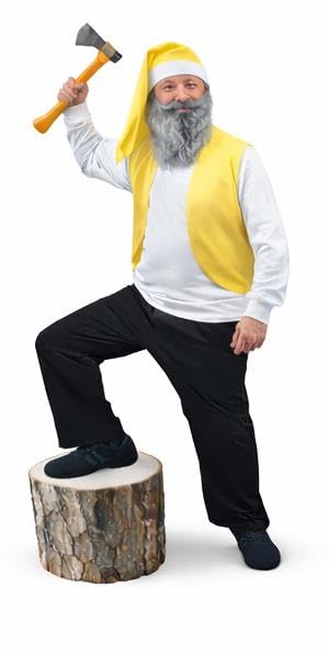 The Dragons Den Adults 7 Dwarfs Stag Party Festival Group Fancy Dress Costume [Yellow L-XL] — image 1