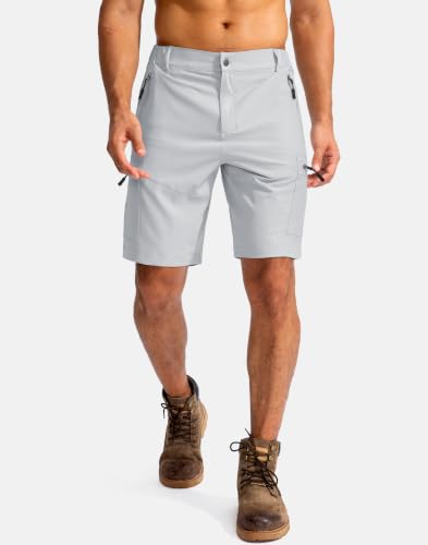 Image of Pudolla Men's Hiking Cargo Shorts 9 inch /7 inch /11 inch Lightweight Outdoor Shorts for Men Trip Golf Camping Casual with 5 Zipper Pockets