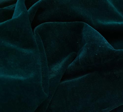 Tissu velours 100% coton largeur 137,2 cm coloris bleu sarcelle 20326