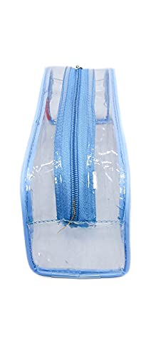 Image of iShine Multipurpose Travel Morning Zipper Pouch for Men and Women Transparent Medium (Pack of 1, Navy Blue)