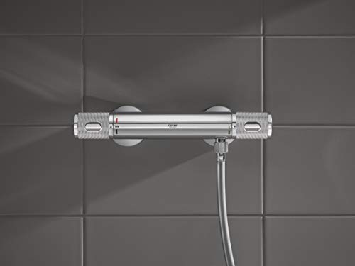 GROHE QUICKFIX, Precision Feel, Miscelatore termostatico per doccia, limitatore di portata GROHE EcoButton blocco sicurezza 38, Cromo, 34790000