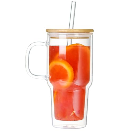 Greefun 20oz Glass Tumbler with Handle