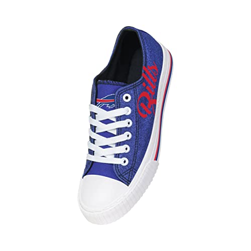 Image of FOCO Womens NFL Team Logo Ladies Fashion Color Glitter Low Top Canvas Sneakers Shoes