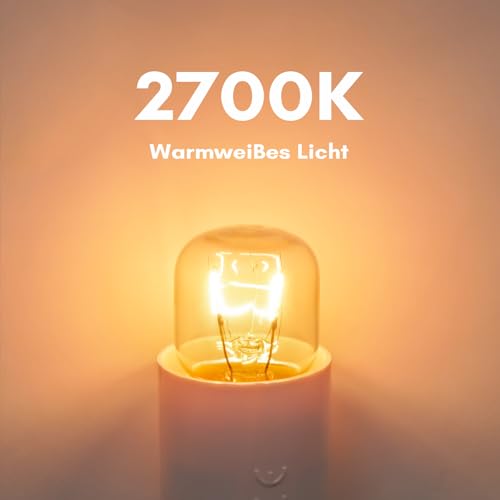 YIIFELL Backofenlampe E14 Glühbirne Backofen Backofenlampe 15w 300 Brad Hitzebeständig für Backofen, Grillöfen, Salzlampe, kühlschranklampe mit T22 Kapsel 4er 4 Stück