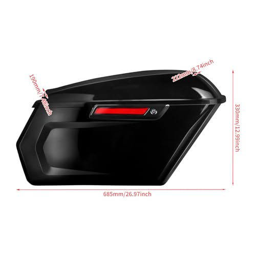 Alforjas rígidas para motocicleta, estilo 'chopped', color negro, compatibles con Harley Touring (Road King, Road Glide, Street Glide, Electra Glide) 2014-2023 (excepto CVO) miniatura 6