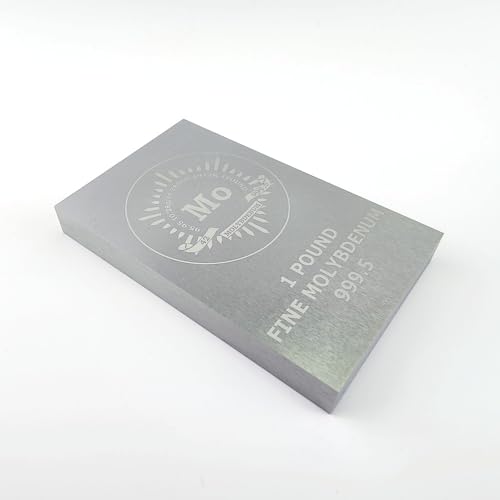 Molybdenum 1 Pound Approx. 454 Grams Bar 99.95% Laser Engraved Periodic Table