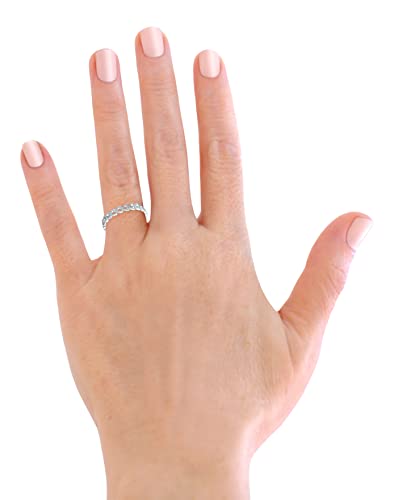 Savlano 925 Sterling Silver Bezel Hearts Stackable Ring Band For Women & Girls - Made In Italy Comes With A Gift Box (9) #TOP2