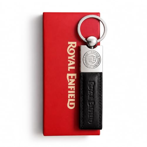 Image of Leather Strap Keychain, Embossed Logo Design, Durable Premium Key Ring for Bike Lovers & Gift Use