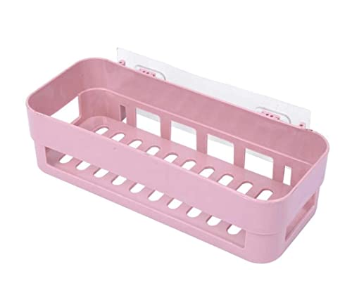 MSA Multipurpose Kitchen/Bathroom Shelf Wall Mounted No Drill Storage Rack Super Adhesive Shower Organizer Plastic Box with Sticker Hooks for Strong Support (Multicolor) Pack of 1 (Pink) (B0BMDTKMDC) Amazon Price History, Amazon Price Tracker
