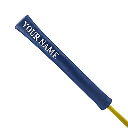 Craftsman Golf Custom Order Personalise Blue Leather Alignment Stick Cover Holder with Your Name