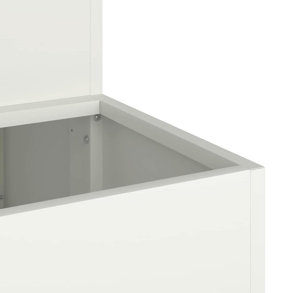 Doniczka ogrodowa Biała 100 x 60 x 45 cm Stal zimnogięta Odporna na warunki atmosferyczne do patio tarasu nowoczesna metalowa donica