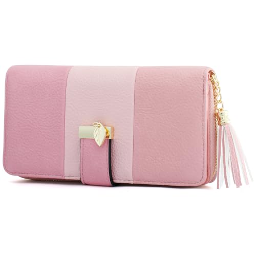 Image of Pomelo Best RFID Wallets for Women Multi Card Slots ID Window | Large Capacity, 12 Card Slots, Id Window, 3 Compartment, 2 Bill Hoder, Phone Pockets, Zipper Coin Pocket, Soft Leather