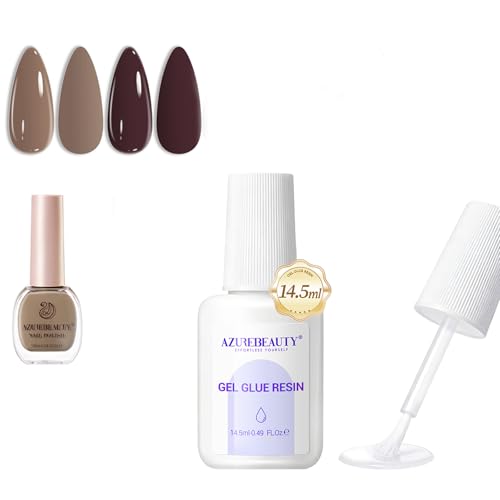 Image of AZUREBEAUTY Nail Repair Glue for Broken Cracked Split Weak Nails, Purple Quick Dry No UV Needed, Easy Application, Durable & Long-Lasting Fast Glue False Nails, Press On Nails