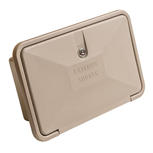 Toughgrade Rv Exterior Shower Box Kit Faucet Hose Camper Trailer | Cowboy Shower Kit | Tan #TOP1