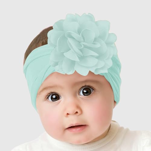 Image of SYGA PACK OF 6Headbands Nylon Flower Soft Stretchable Hairband for Newborn Infant Toddler Kids For 0-3 Year (Multicolor)