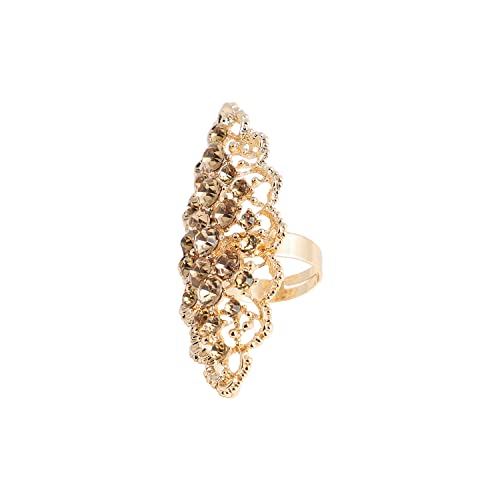 Image of SOHI Cocktail Ring for Women & Girls, Chunky Ring, Finger Ring, adjustable ring, Ladies Ring, Gold Plated Ring, aesthetic jewellery, hand ring for women