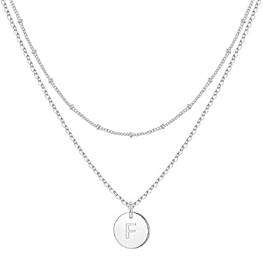 AMAZON - IEFWELL Layered Initial Necklaces for Women, 14K Initial Filled Initial Necklaces Initial Letter Necklaces for Women Teens Girls Necklaces Initial Jewelry（F）