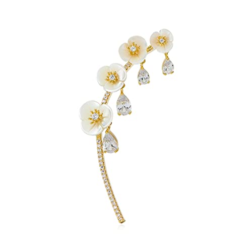 Broche campanule nacre pour fixer et sublimer un revers de veste