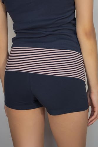 Image of Women Fold Over Lounge Shorts Low Waist Fitted Pajama Shorts Cute Sleep Pj Short Bottoms Roll Over Yoga Shorts