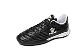KELME Kids Indoor Soccer Shoes, Youth Futsal Turf Cleats, Boys Girls Football Baseball Softball Sneaker, Black, Size 2 Little Kid