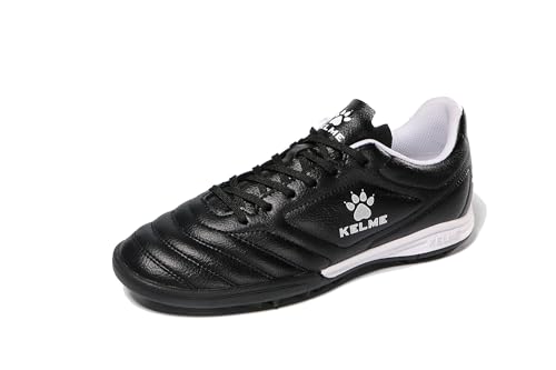 KELME Kids Indoor Soccer Shoes, Youth Futsal Turf Cleats, Boys Girls Football Baseball Softball Sneaker, Black, Size 6 Big Kid