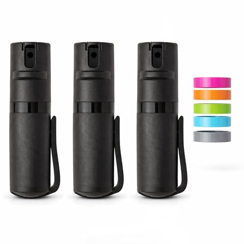 POM Pepper Spray Pocket Clip - Flip Top Safety - Maximum Strength OC Spray Self Defense - Tactical...