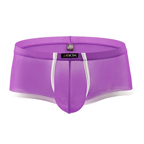Men's Sexy Translucent Boxer Shorts Comfort Silky Underwear Trunks3