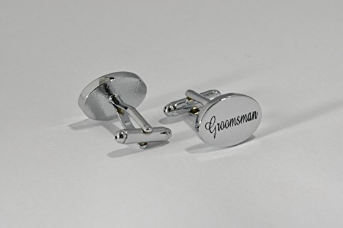 Gemelli da sposo di forma ovale, color argento