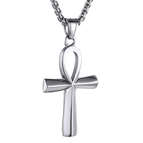 GoldChic Jewelry Polished Plain Egyptian Ankh Cross Religious Pendant Necklace Talisman Jewelry 24