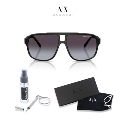 Armani Exchange AX4104S Rectangle Sunglasses for Men +BUNDLE with ACCESSORY EYEWEAR KIT2