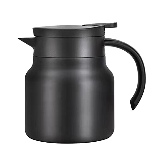 SZYDD Thermal Coffee Tea Stainless Steel Double Wall Cool for Touch Handle Retention Nonslip Silicone Stainless Steel Double-Layer Thermal Insulation Coffee Pot