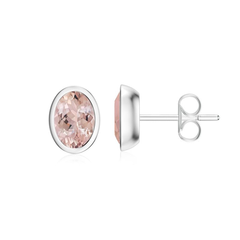 Image of Silvershake 6MM Round Shape Bazel Set Birthstone Gemstone 925 Sterling Silver Stud Post Earrings Jewelry for Business Women or Teens
