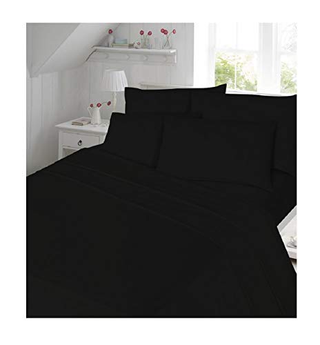 Casa D'or Black Luxury Cot Bed Fitted Sheet Thermal Flannelette 100% Cotton, Cot Fitted Bed Sheet